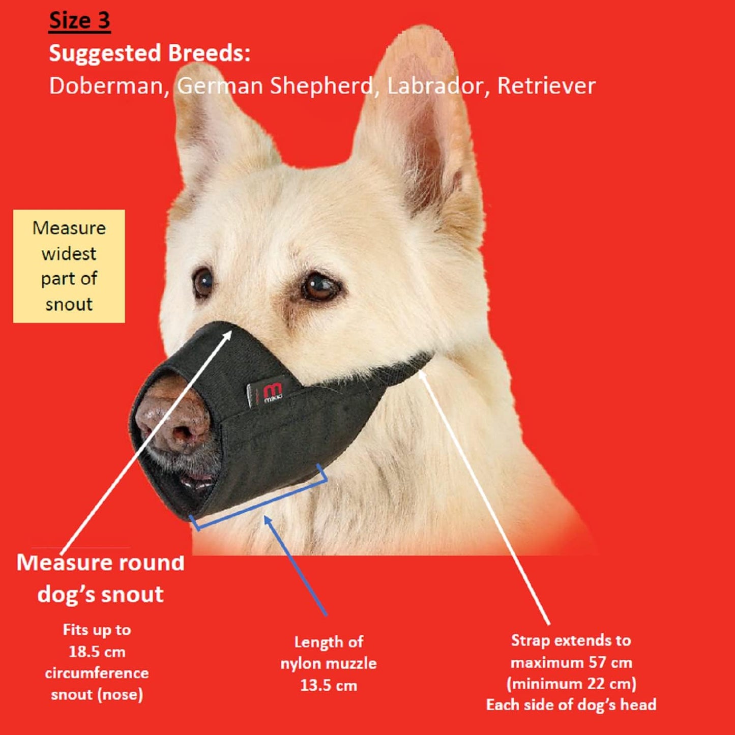 Mikki Nylon Muzzle Size 3