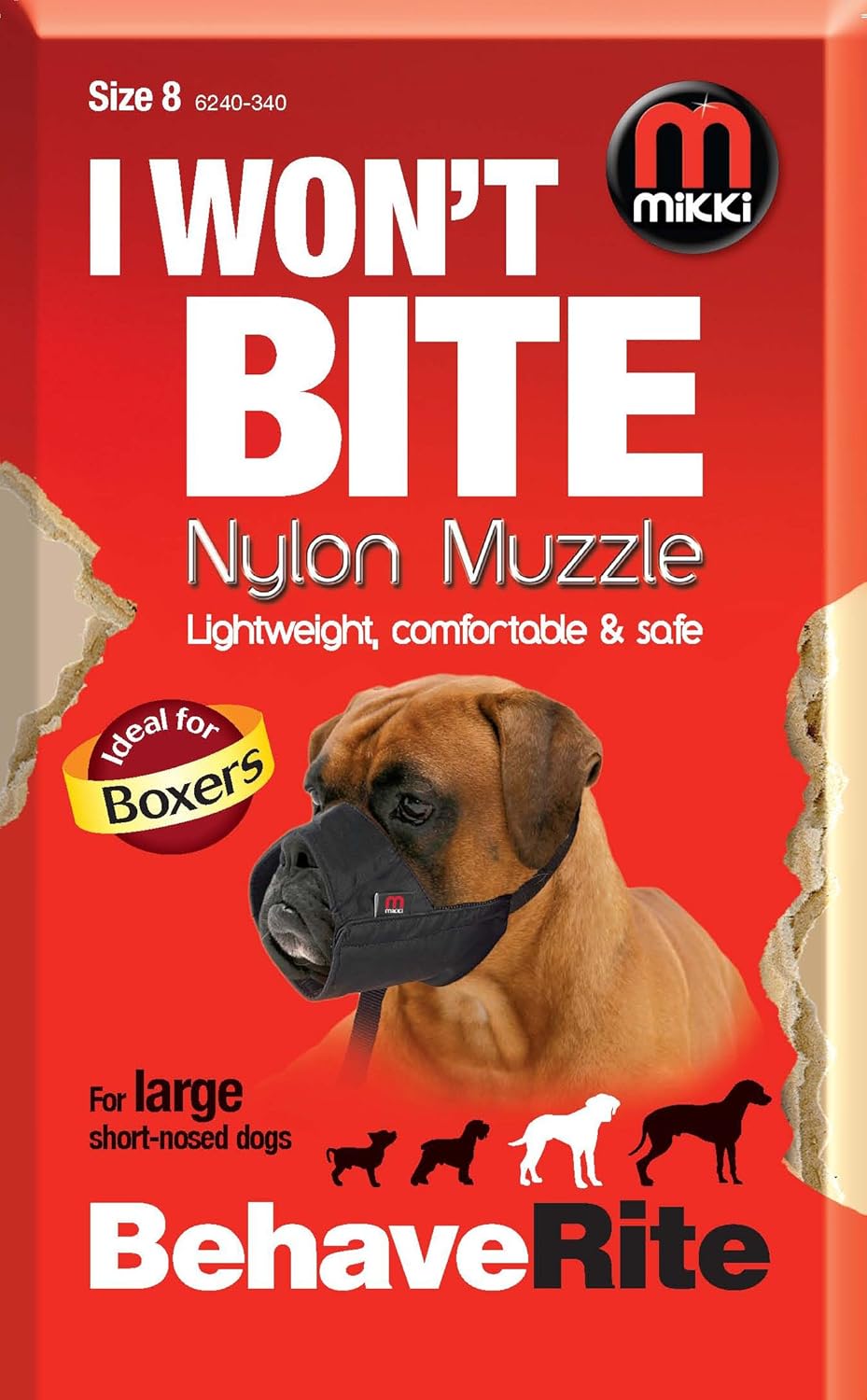 Mikki Nylon Muzzle Size 8 Boxer