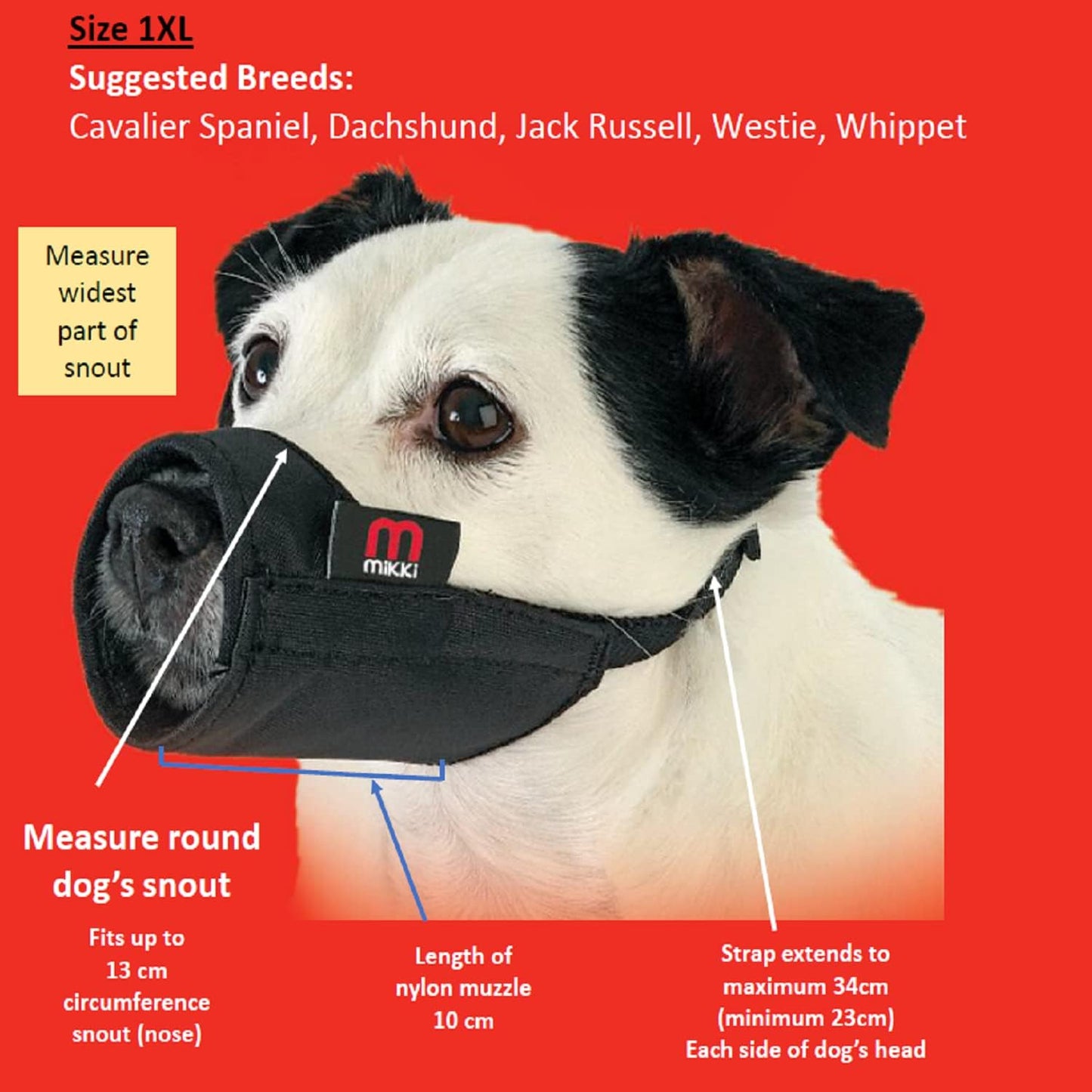 Mikki Nylon Muzzle Size 1XL