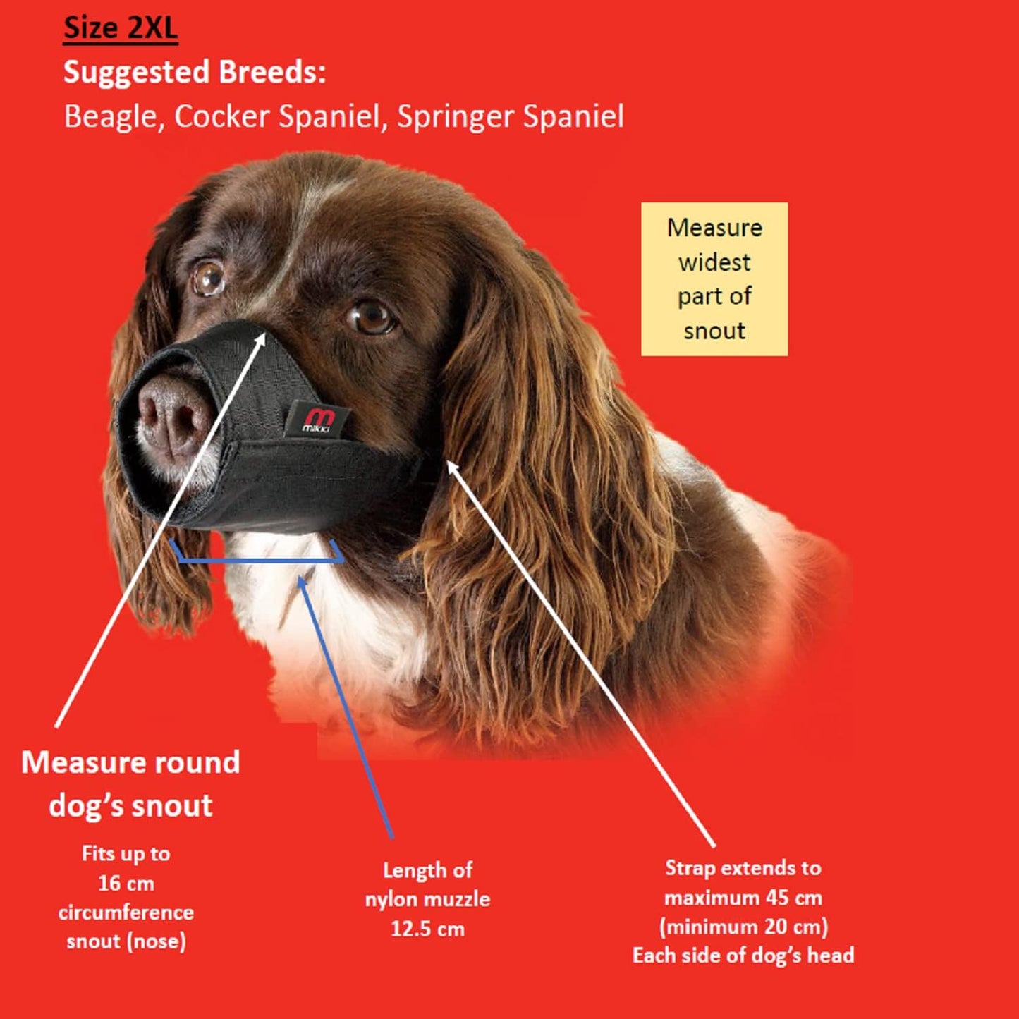 Mikki Nylon Muzzle Size 2XL