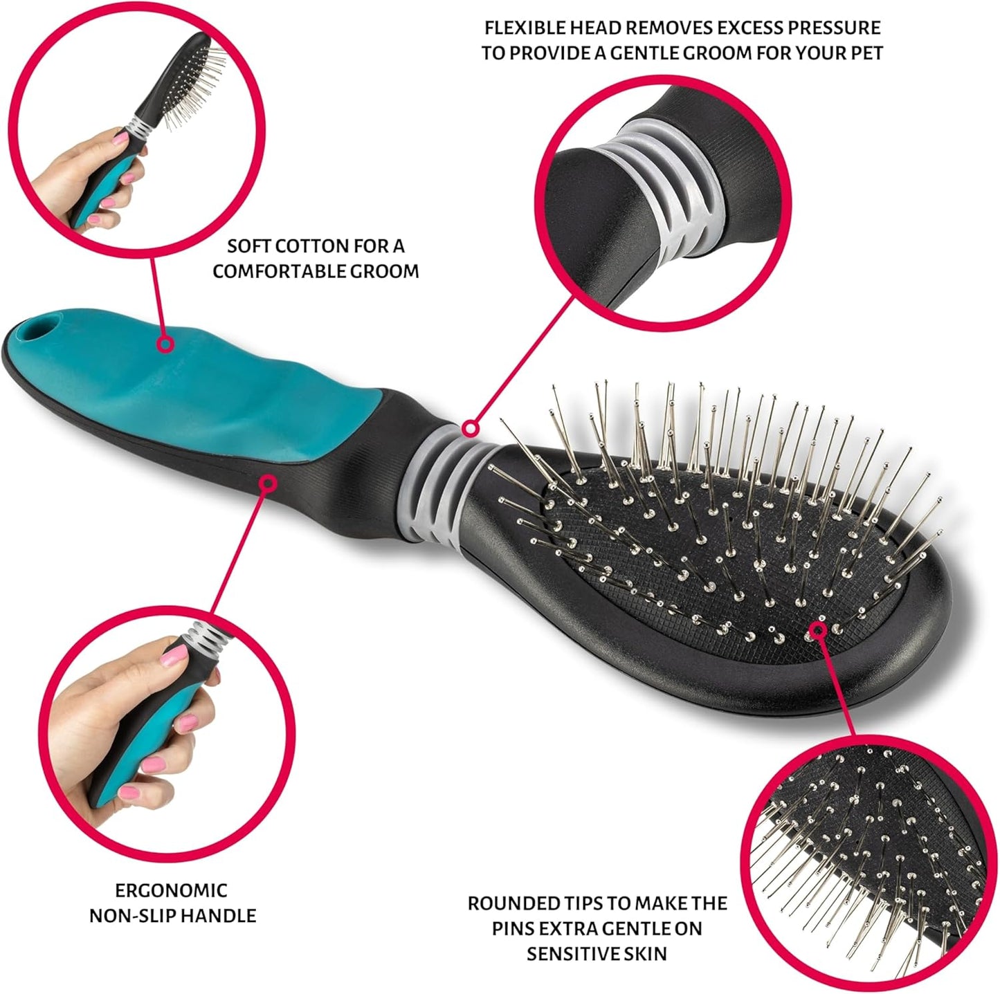 Mikki Ball Pin Brush Sensitive Skin Medium Coats