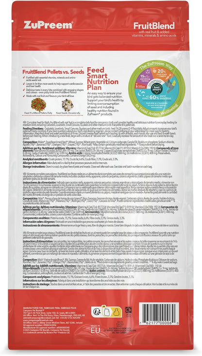 Zupreem FruitBlend Complete Cockatiel Food 1kg