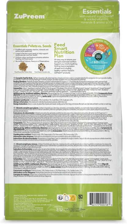 Zupreem Essentials Natural Complete Budgie Food 1kg