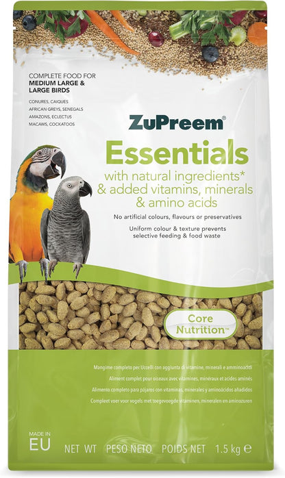 Zupreem Essentials Natural Complete Parrot Food 1.5kg