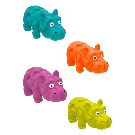 1x Happypet Origami Latex Hippo Small Assorted Colours