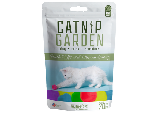 Multipet Catnip Garden Plush Puffs 20pcs