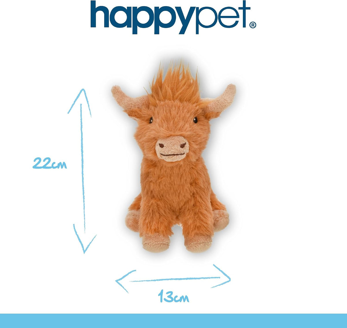 Happypet Highland Cow Brown Small Squeaky Dog Toy