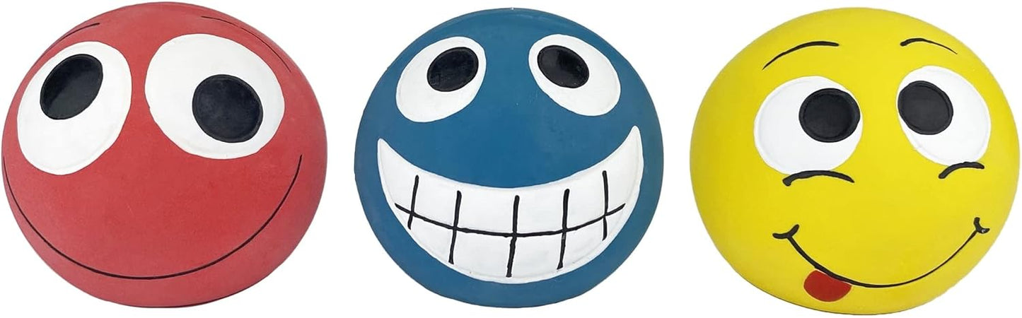 Multipet Dog Toy Balls – Silly Squeakers Latex, 3-Pack, 5.5cm Squeaky Toys for Dogs & Puppies