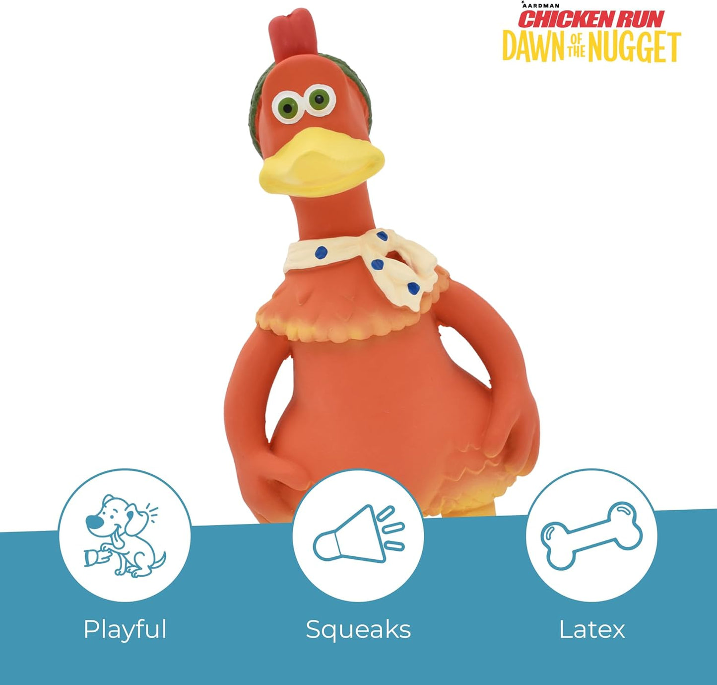 Chicken Run Latex Squeaky Chicken 10" Dog Toy