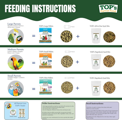 Top's Organic Parrot Food Large Pellets 1.81kg