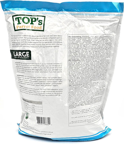 Top's Organic Parrot Food Large Pellets 1.81kg
