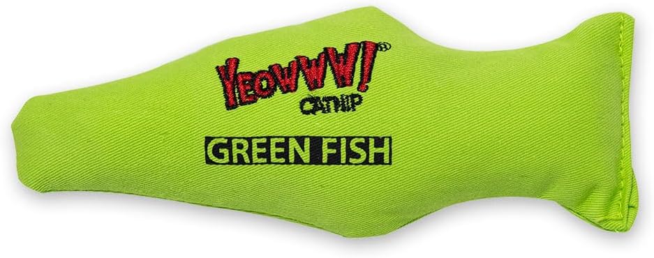 Yeowww! Catnip Green Fish Cat Toy