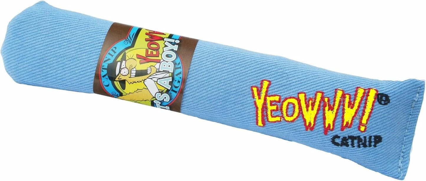 Yeowww! Catnip It's A Boy Blue Cigar Cat Toy