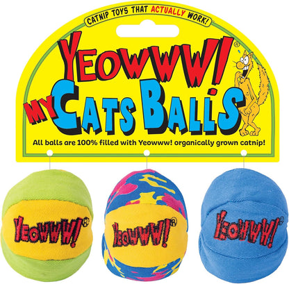 Yeowww! Catnip My 3 Cat Balls Cat Toy 3pcs