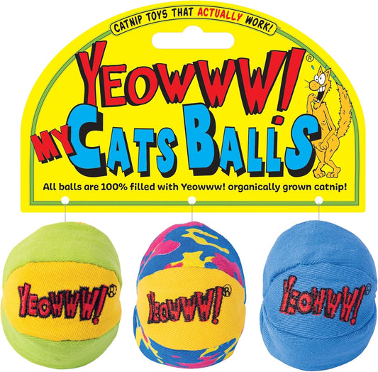Yeowww! Catnip My 3 Cat Balls Cat Toy 3pcs