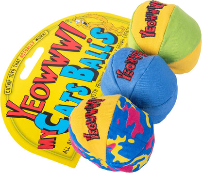 Yeowww! Catnip My 3 Cat Balls Cat Toy 3pcs