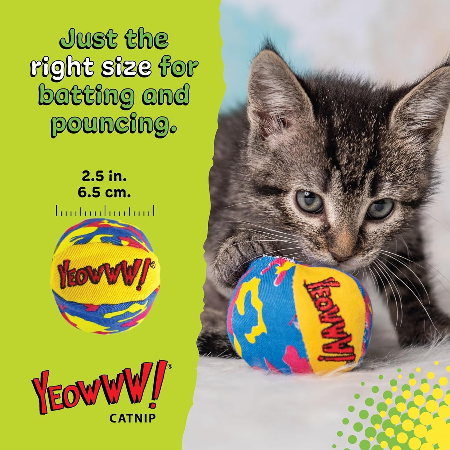 Yeowww! Catnip My 3 Cat Balls Cat Toy 3pcs