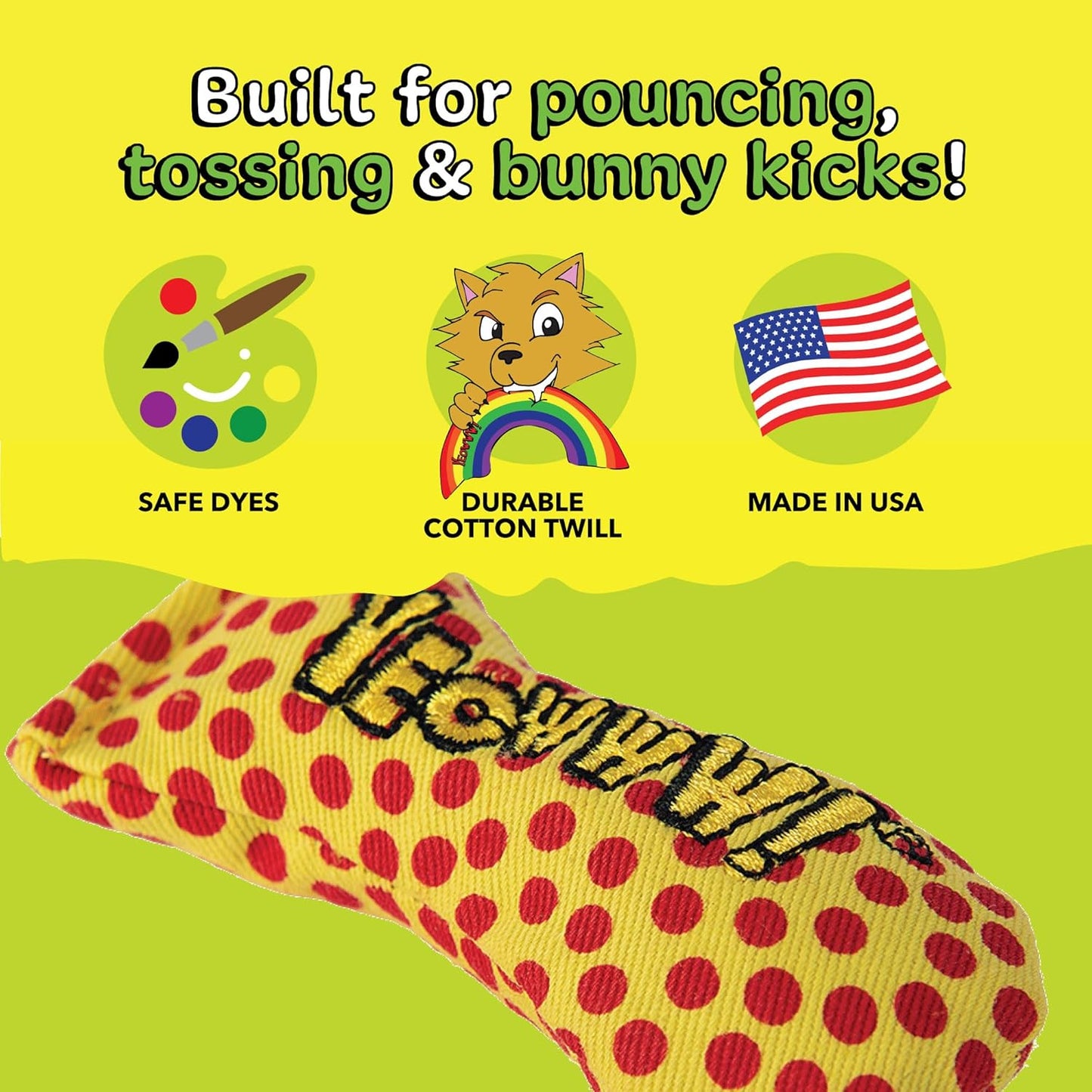 Yeowww! Catnip Stinkies Dots Cat Toy