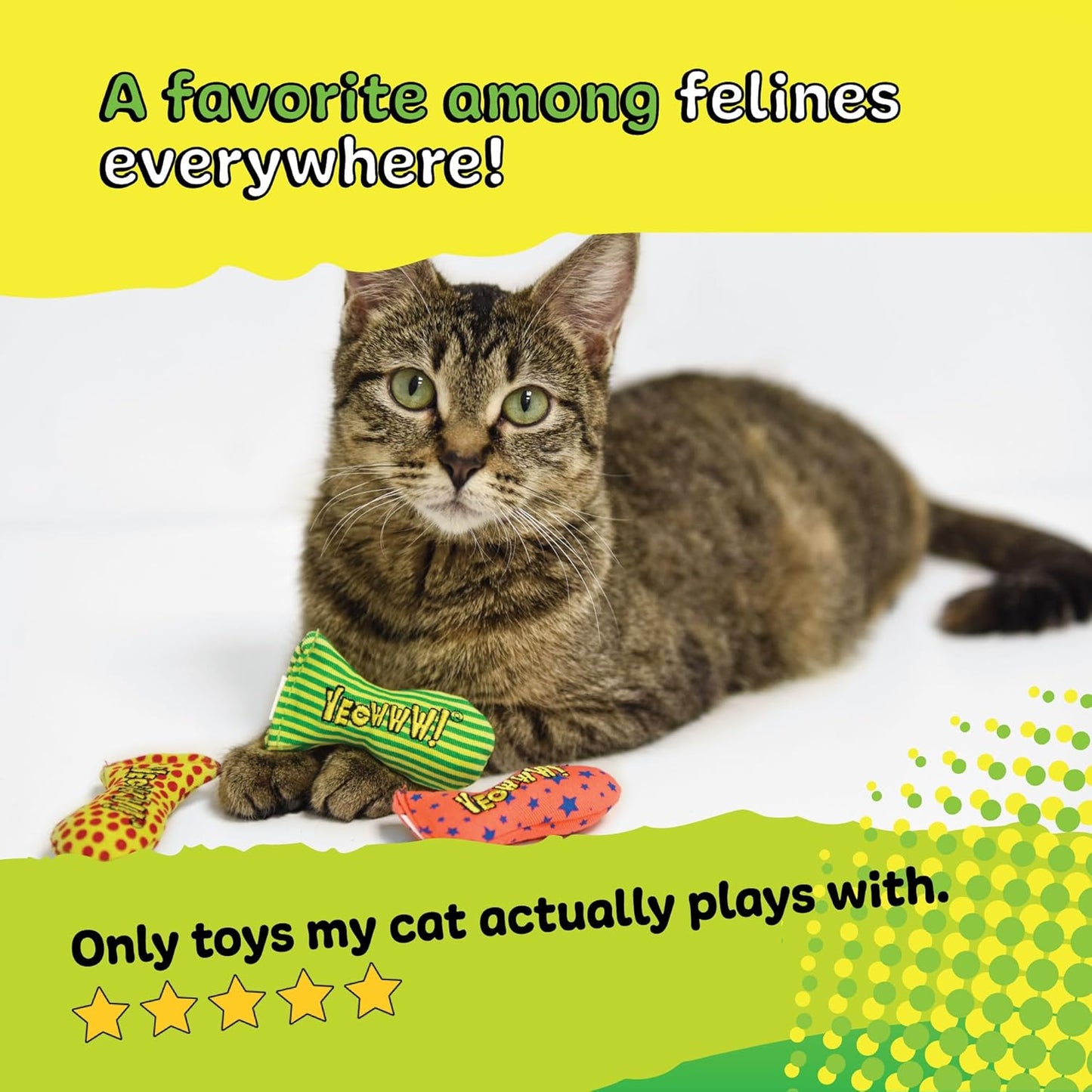 Yeowww! Catnip Stinkies Dots Cat Toy