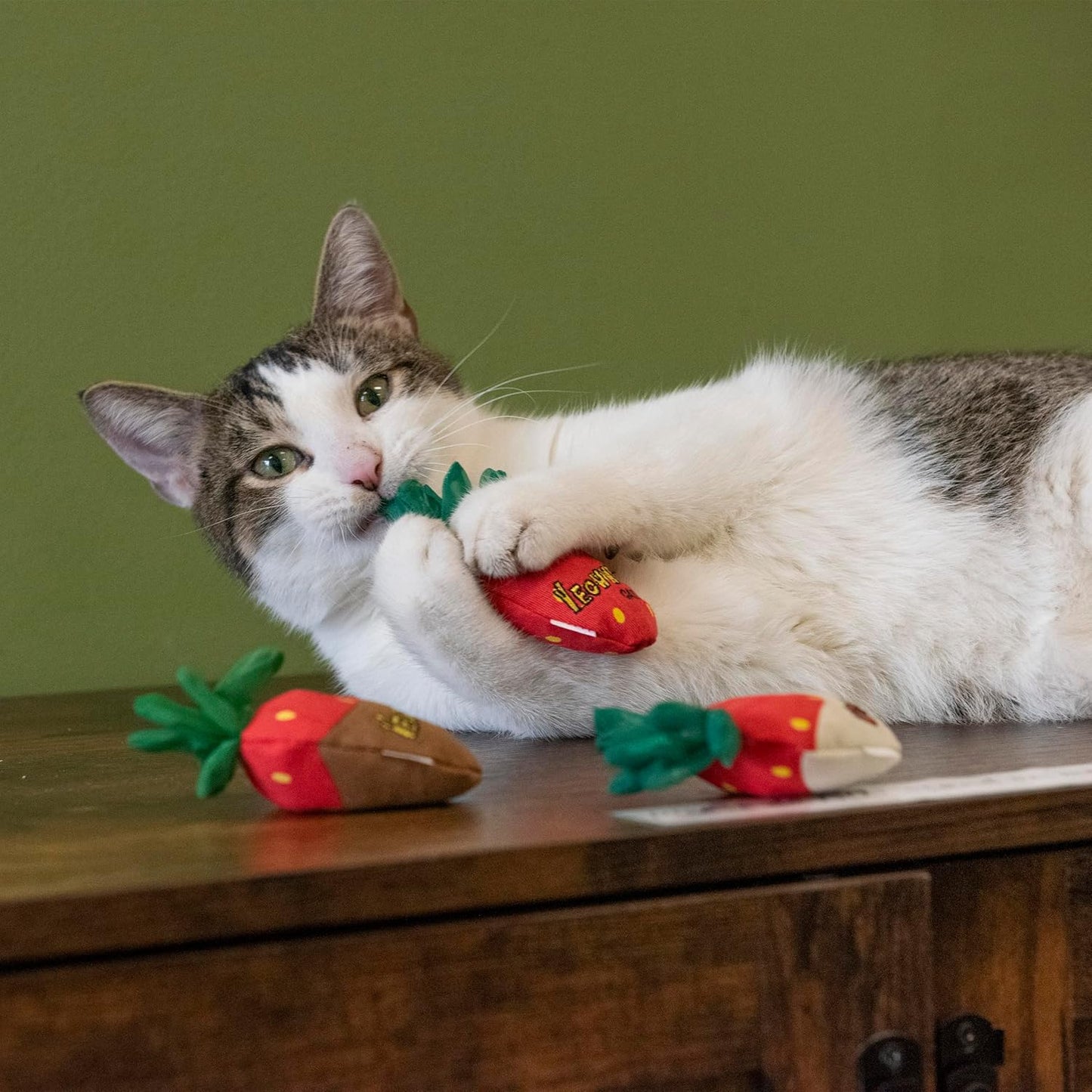 Yeowww! Catnip Strawberries Cat Toy 3pcs