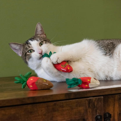 Yeowww! Catnip Strawberries Cat Toy 3pcs