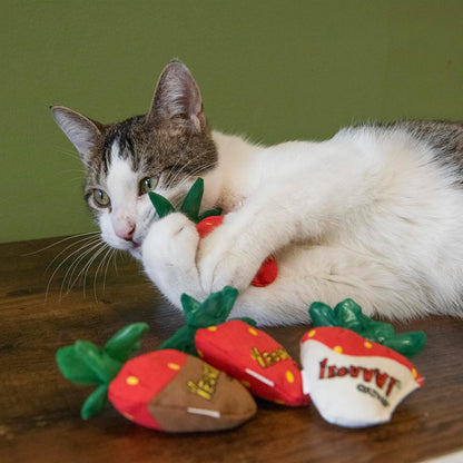 Yeowww! Catnip Strawberries Cat Toy 3pcs