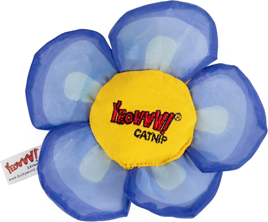 Yeowww! Catnip Daisy Flower Top Blue Cat Toy