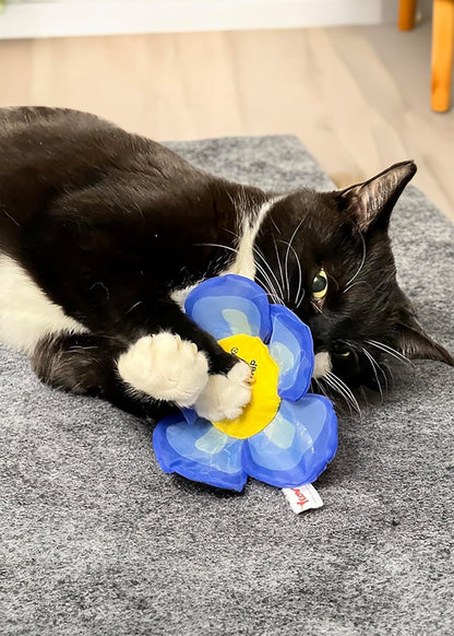 Yeowww! Catnip Daisy Flower Top Blue Cat Toy
