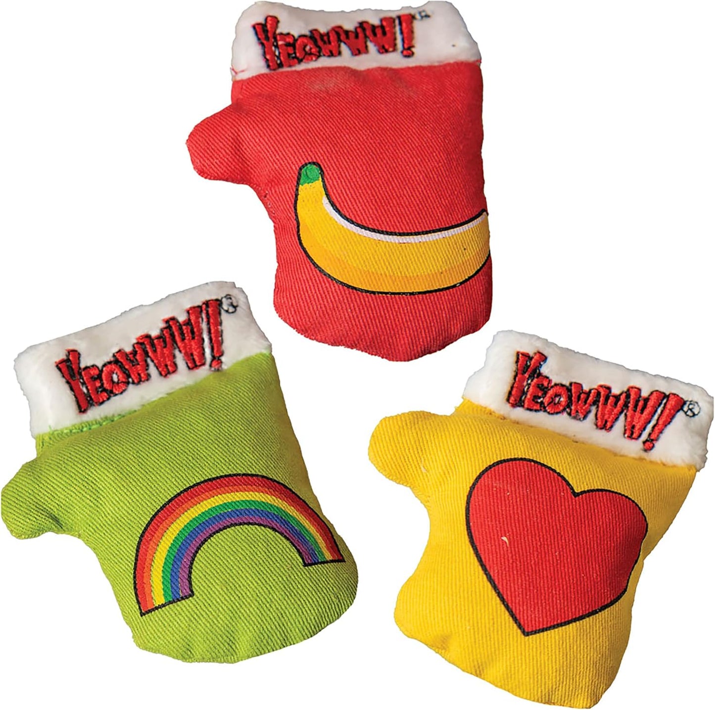 Yeowww! Catnip Kitten Mittens Cat Toy 3pcs