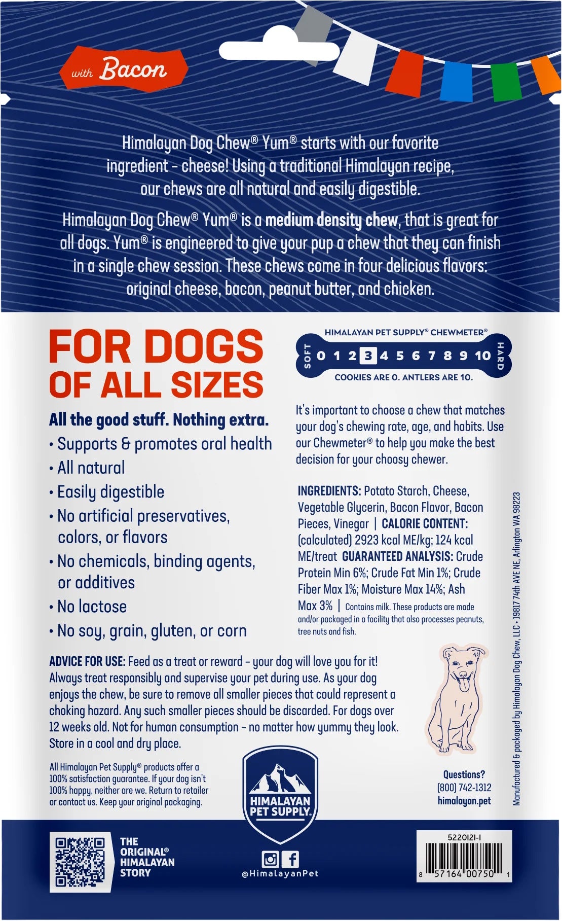 Himalayan Yum Dog Chew Bacon 3pk
