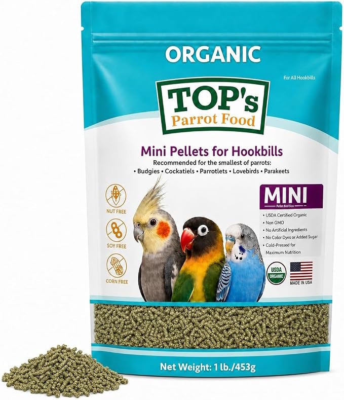 Top's Complete Parrot Food Mini Pellets For Hookbills 453g
