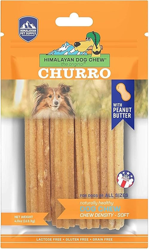 Himalayan Dog Chew Churro Peanut Butter 4pk