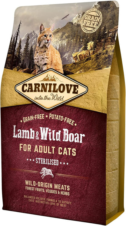 Carnilove Grain Free Lamb & Wild Boar Cat Food 2Kg
