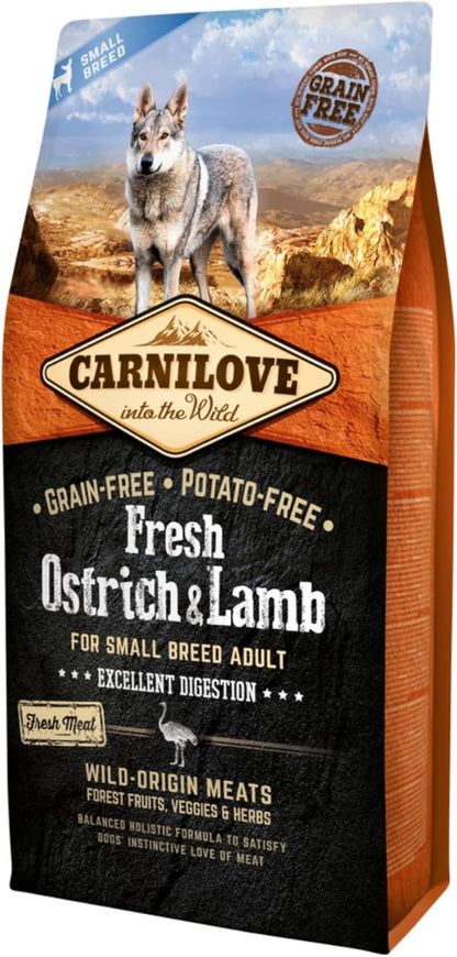 Carnilove Fresh Ostrich & Lamb Adult Small Breed Dog Food 1.5kg