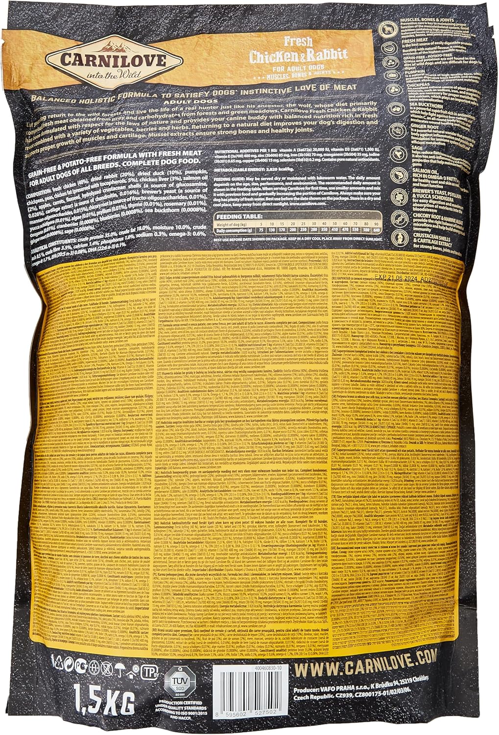 Carnilove Fresh Chicken & Rabbit Adult Dog Food 1.5kg