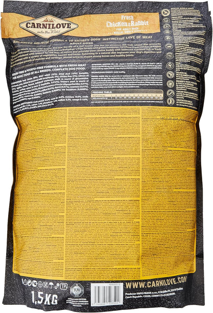 Carnilove Fresh Chicken & Rabbit Adult Dog Food 1.5kg