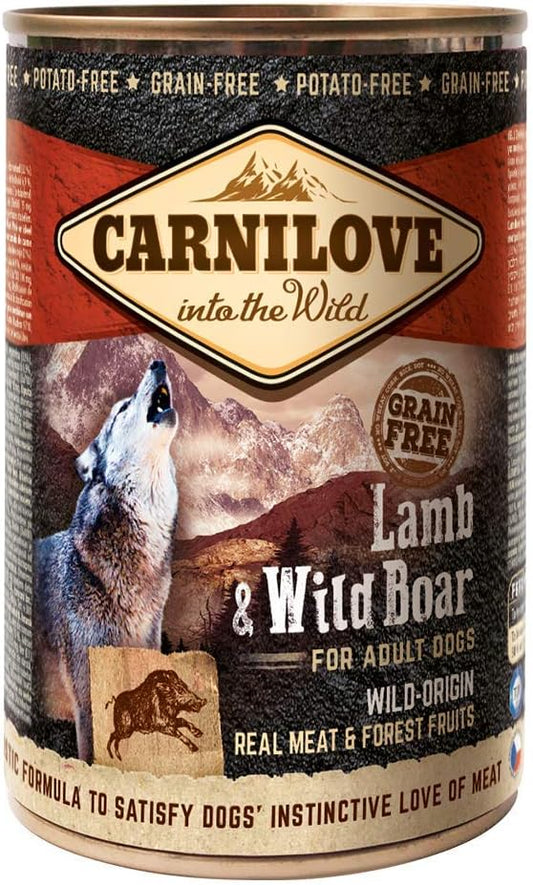 Carnilove Grain Free Lamb & Wildboar Adult Dog Food Tins 400g