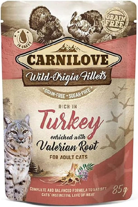 Carnilove Turkey With Valerian Adult Cat Food Pouch 85g