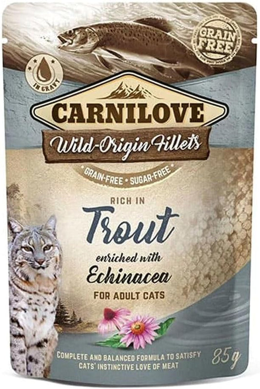 Carnilove Trout With Echinacea Adult Cat Food Pouch 85g