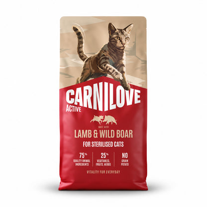 Carnilove Grain Free Lamb & Wild Boar For Sterilised Cats 2Kg