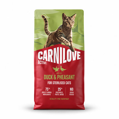 Carnilove Active Duck & Pheasant Adult Sterilised cat food 2kg