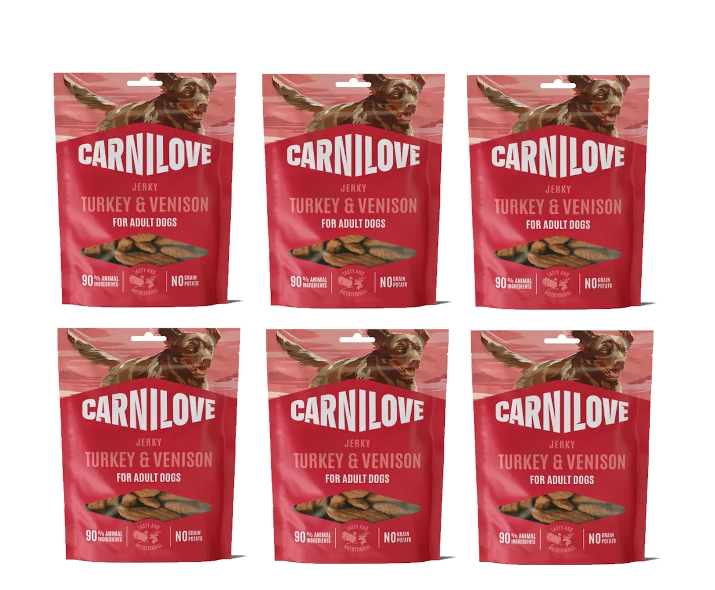 Carnilove Grain Free Jerky Turkey & Venison For Adult Dogs 100g