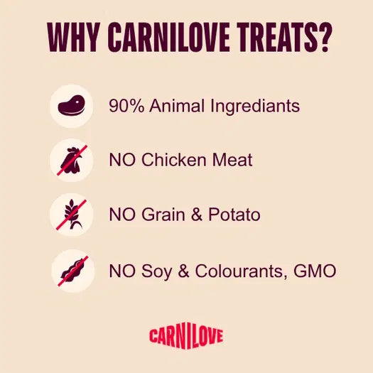 Carnilove Grain Free Jerky Beef Fillet For Adult Dogs 100G