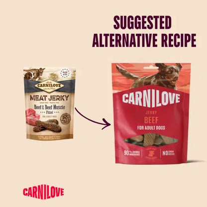 Carnilove Grain Free Jerky Beef Fillet For Adult Dogs 100G