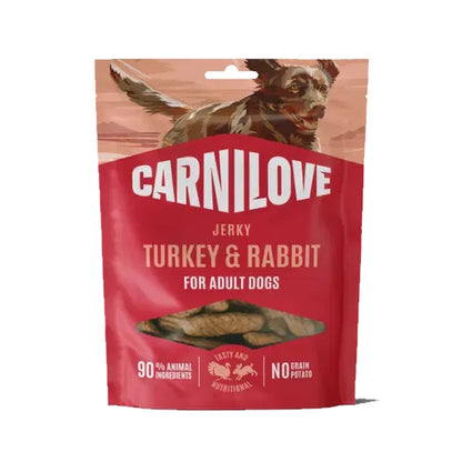 Carnilove Grain Free Jerky Turkey & Rabbit For Adult Dogs 100g