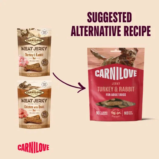 Carnilove Grain Free Jerky Turkey & Rabbit For Adult Dogs 100g