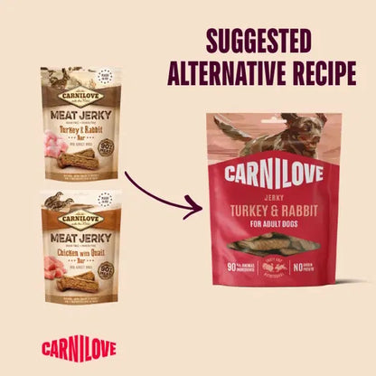 Carnilove Grain Free Jerky Turkey & Rabbit For Adult Dogs 100g