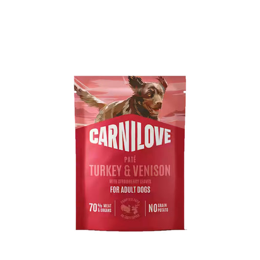 Carnilove Dog Pouch Turkey, Venison & Strawberry Leaves 300g