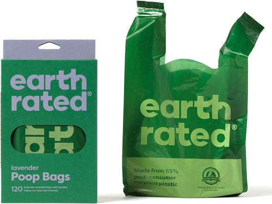 Earth Rated Lavender Scented Poop Bags With Tie Handles 120 Pack