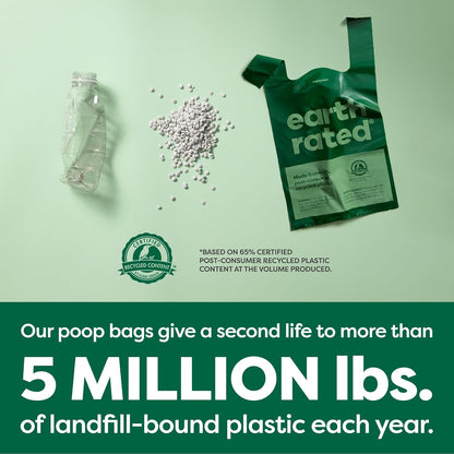 Earth Rated Lavender Scented Poop Bags With Tie Handles 120 Pack